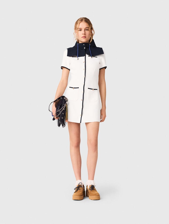 Short dress with contrasting trim