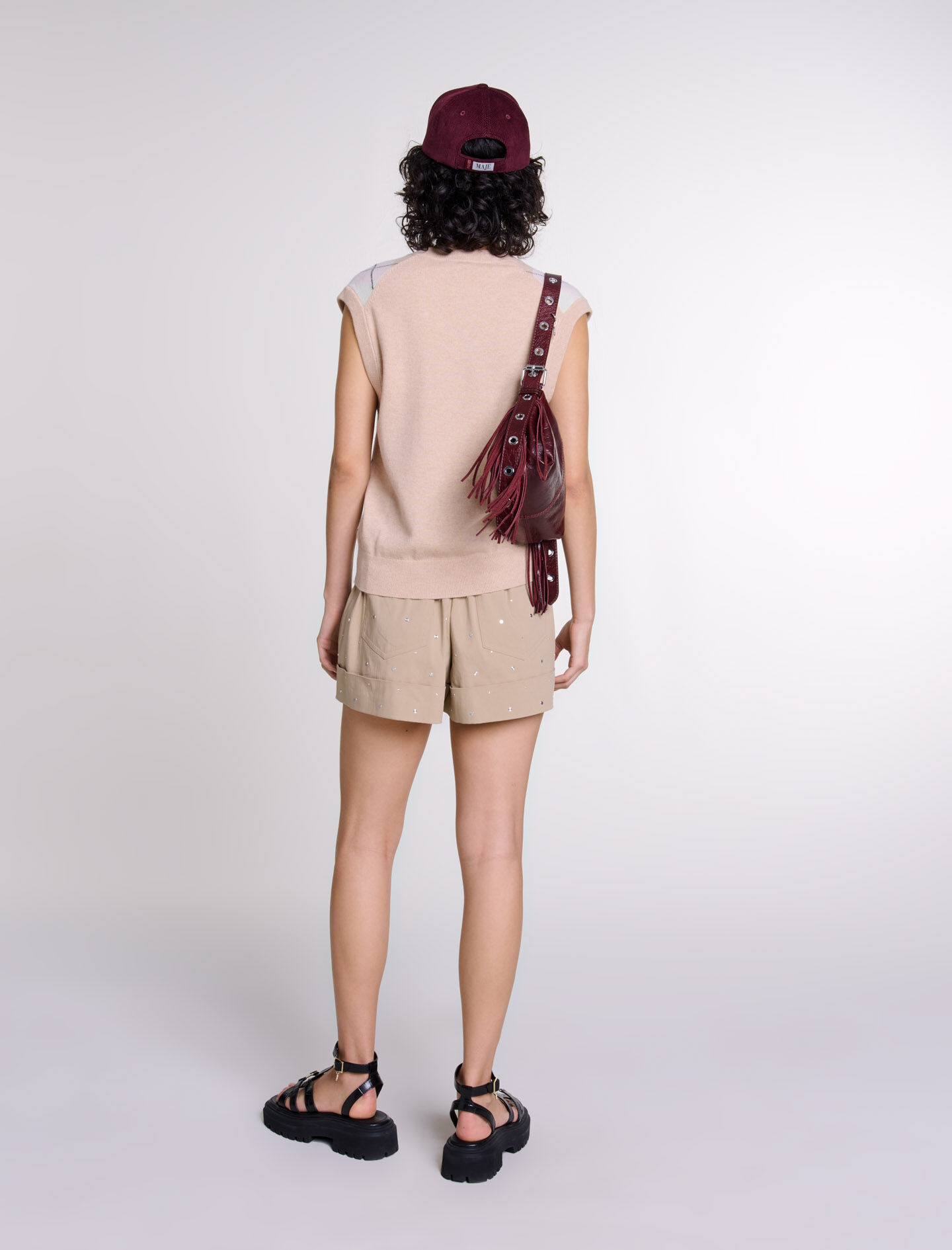Sleeveless wool blend jumper Natural For Women | Maje Sleeveless wool blend jumper Natural For Women | Maje
