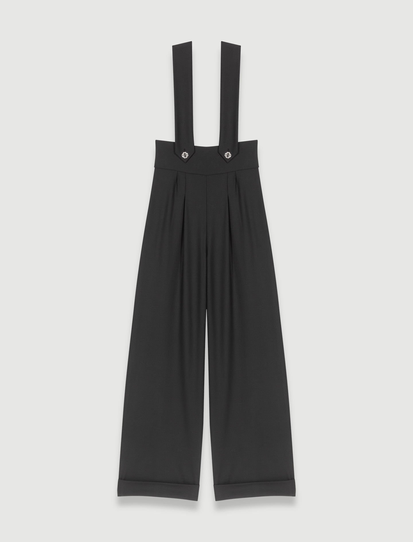 Wide-leg trousers with braces Black / Gray For Women | Maje