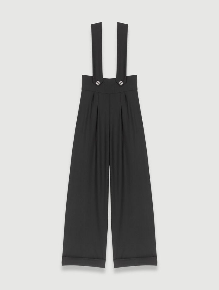 Wide-leg trousers with braces