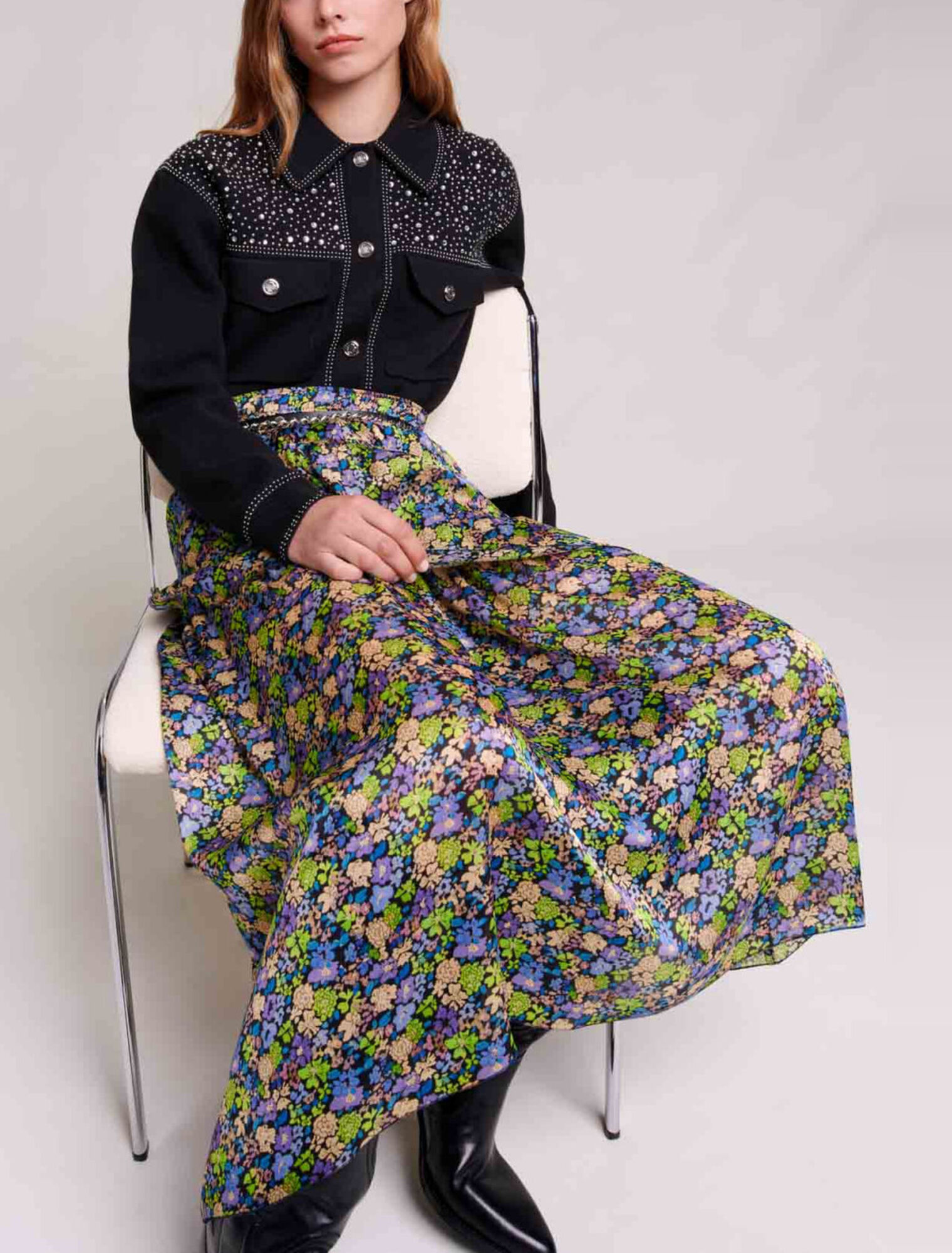 Long floral skirt