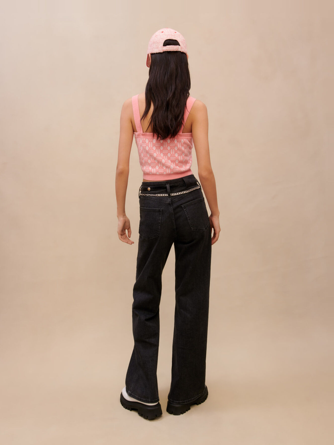 majeページ Printed knit top Pink For Women | Maje
