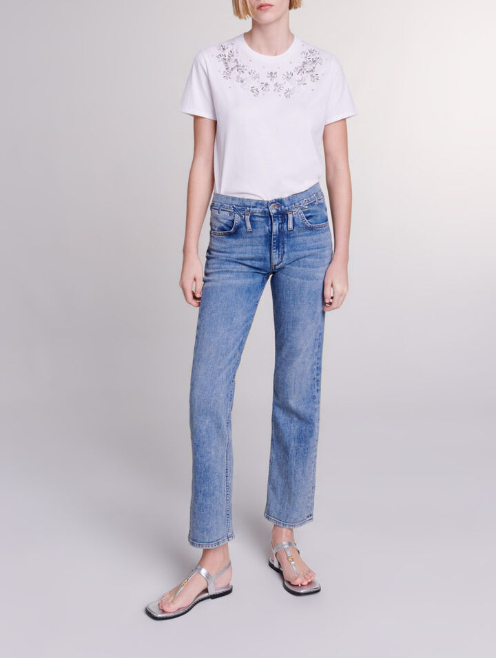 Jeans with braided details