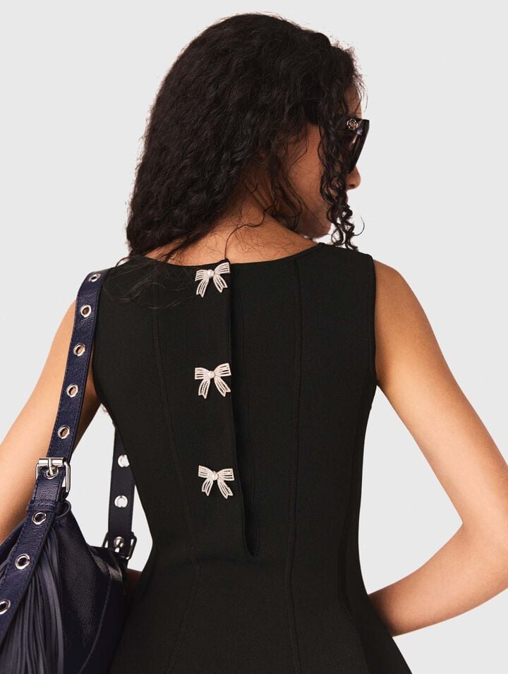 Skater dress with jewelled bows