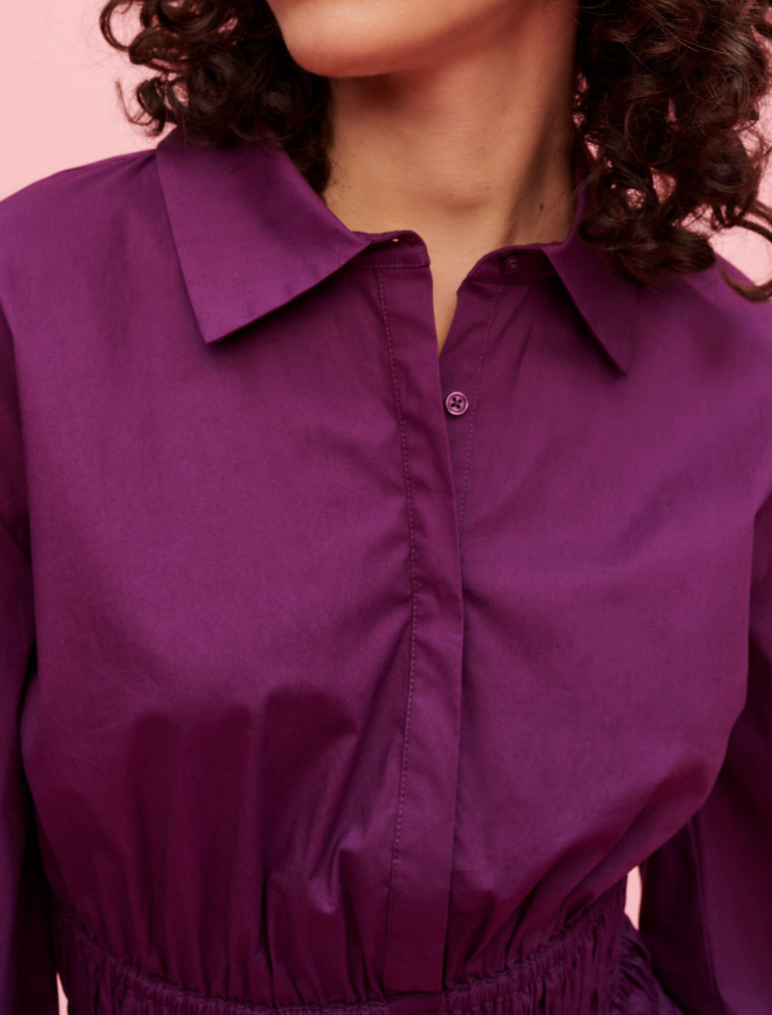 Cotton dress with smocked waist