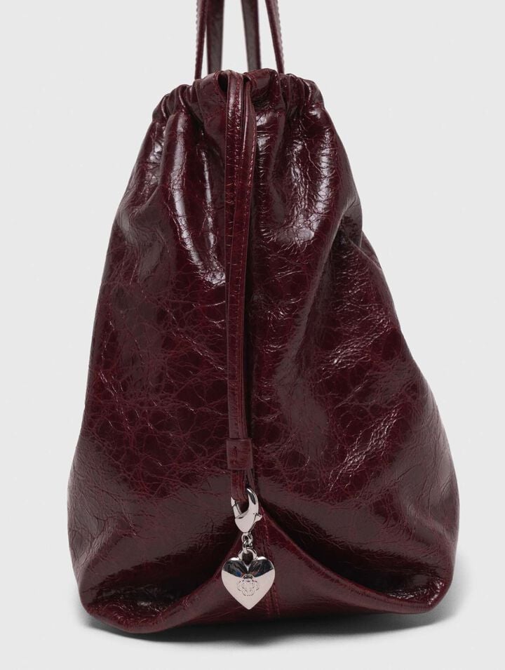 Crackled leather M Tote bag