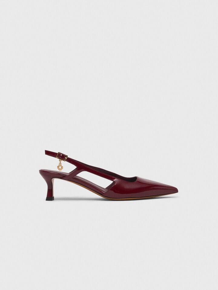 Patent leather slingback pumps