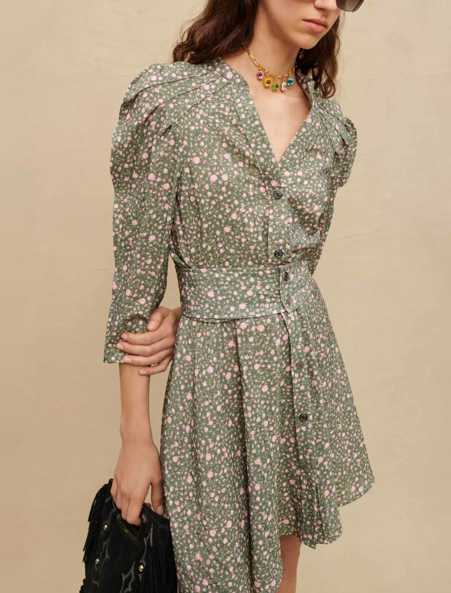 Mini dress with volume sleeves