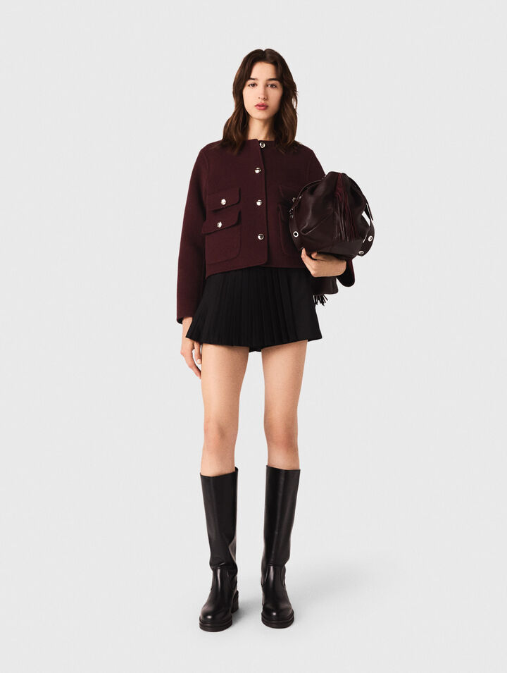 Straight-fit pleated shorts