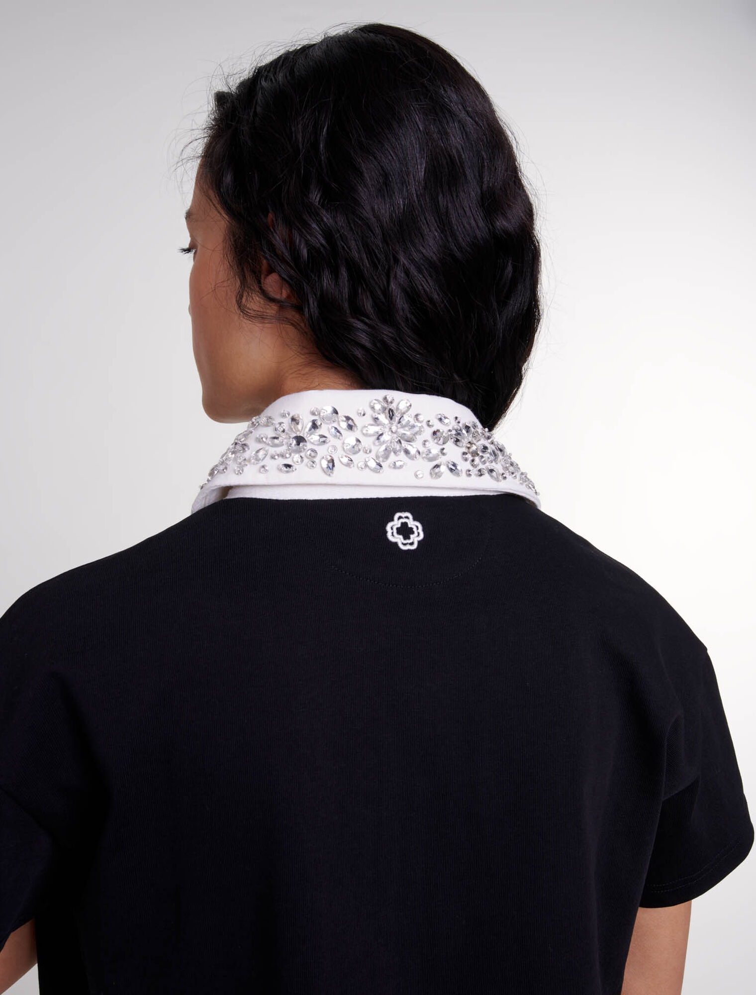 Embroidered rhinestone polo dress