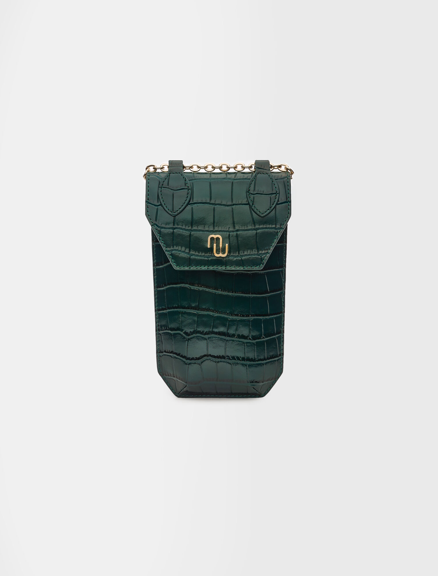 Croco embossed leather phone holder