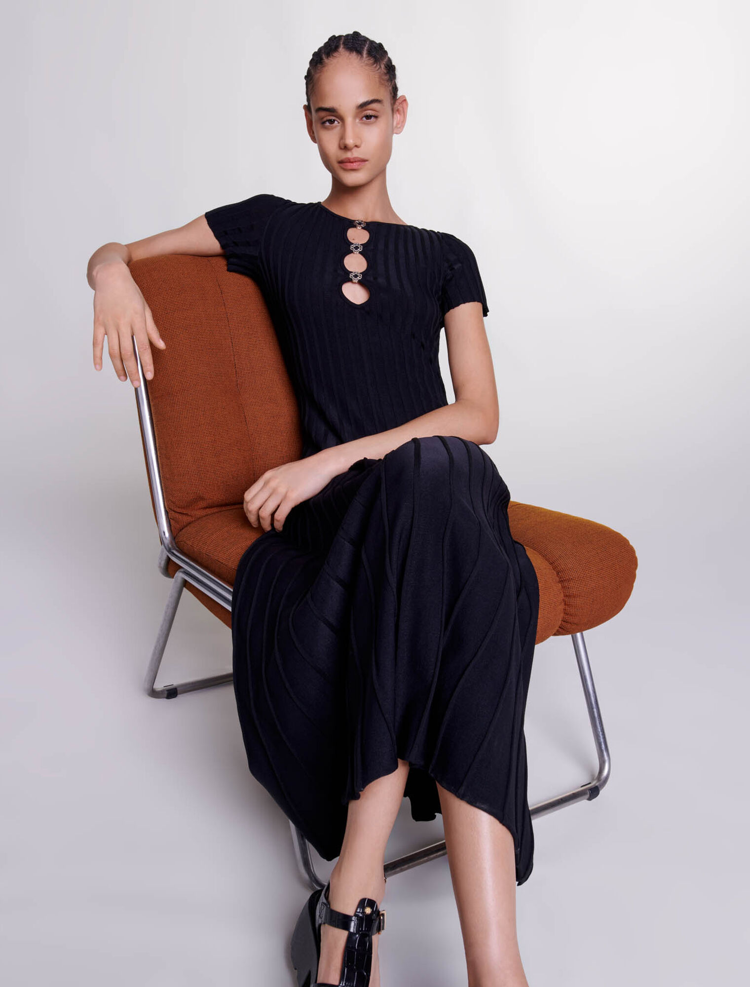 Rib knit maxi dress