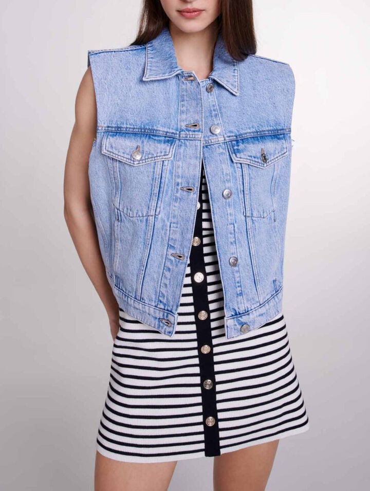 Sleeveless denim jacket