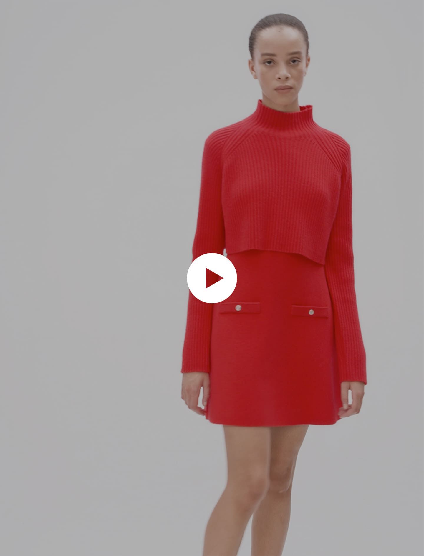 Knit 2-in-1 short dress Red For Women | Maje