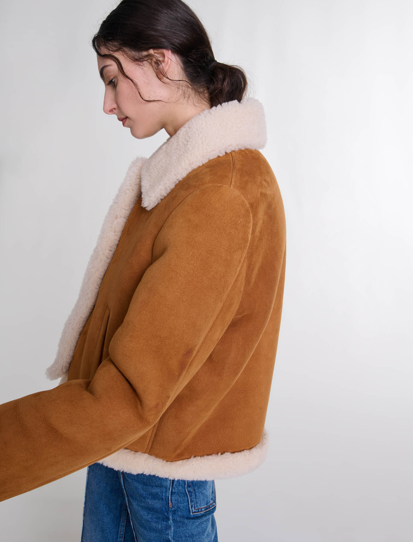 Vintage Sheepskin Coat Penny Lane Suede Shearling Coat