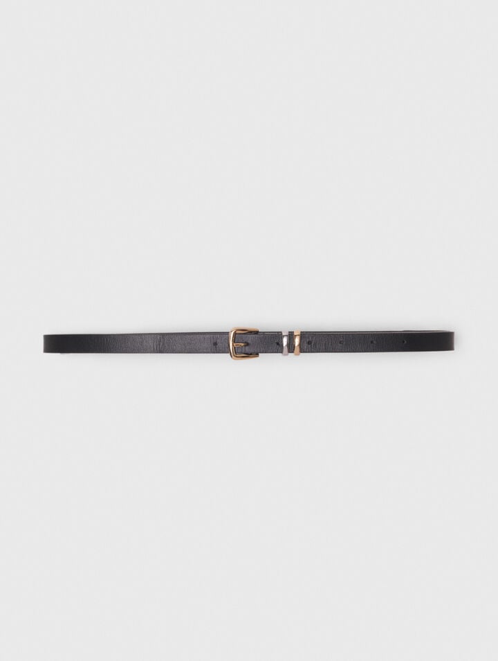 Slim belt with square buckle