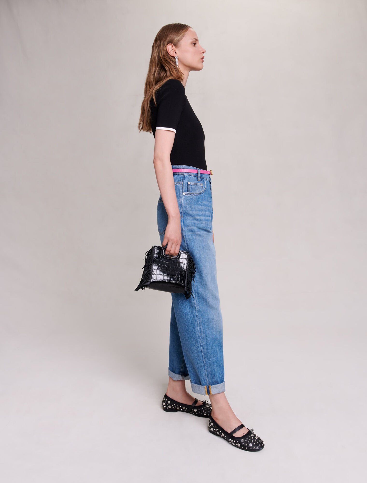 Straight, wide-leg jeans