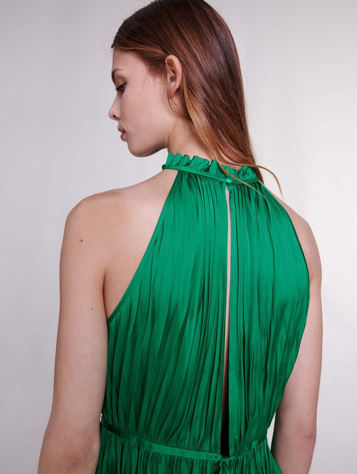 Pleated satin top