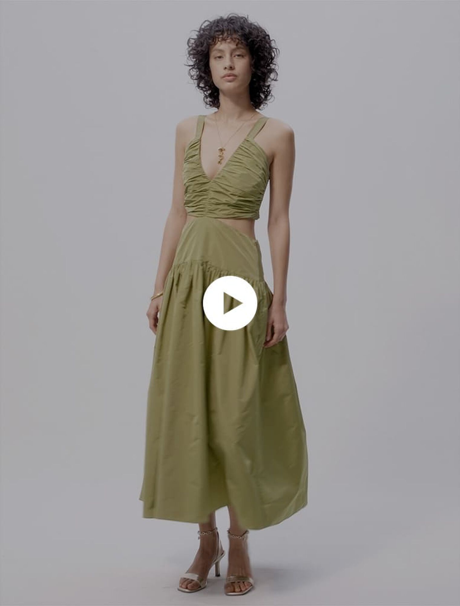 Cutaway taffeta dress