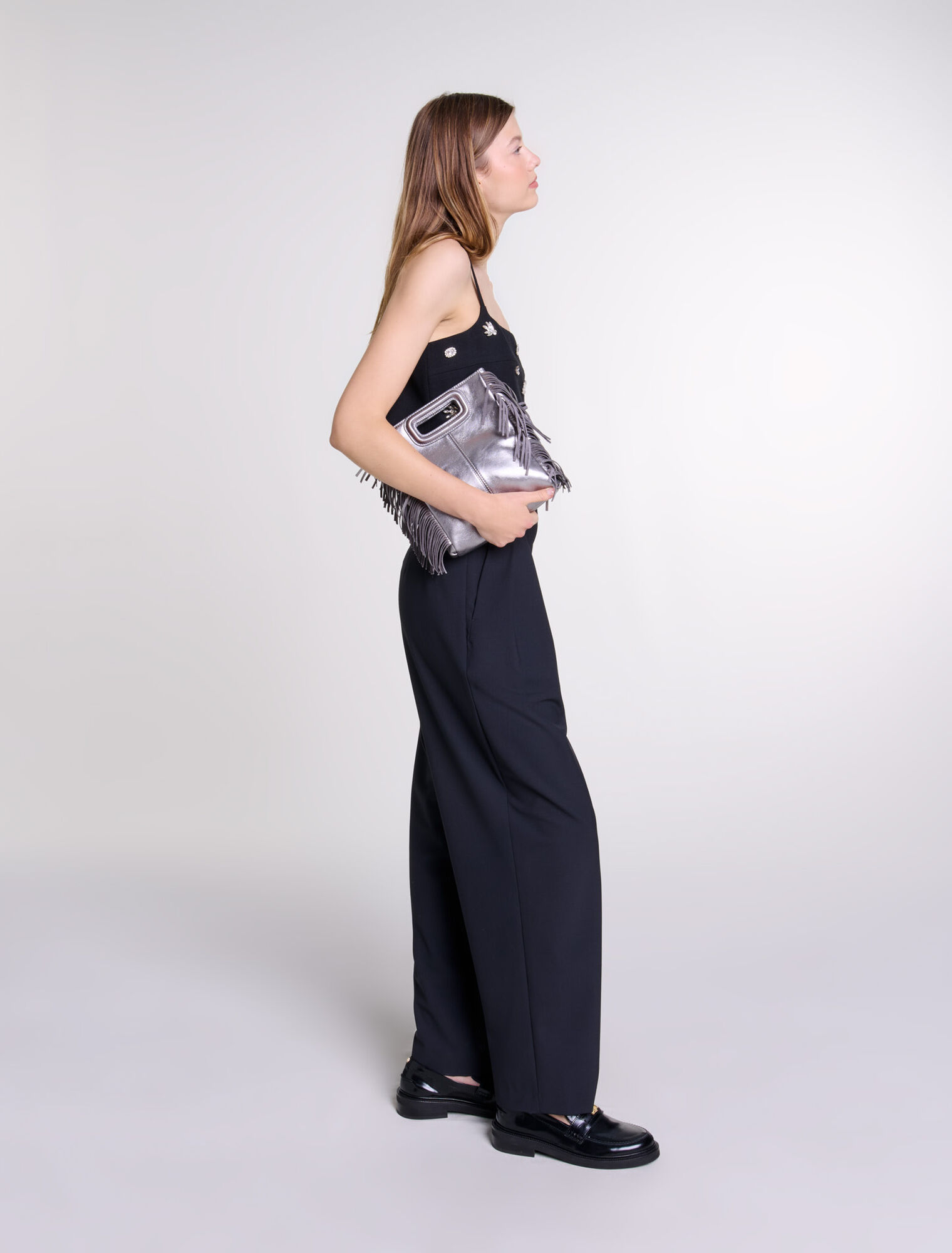 Wide-leg trousers with belt