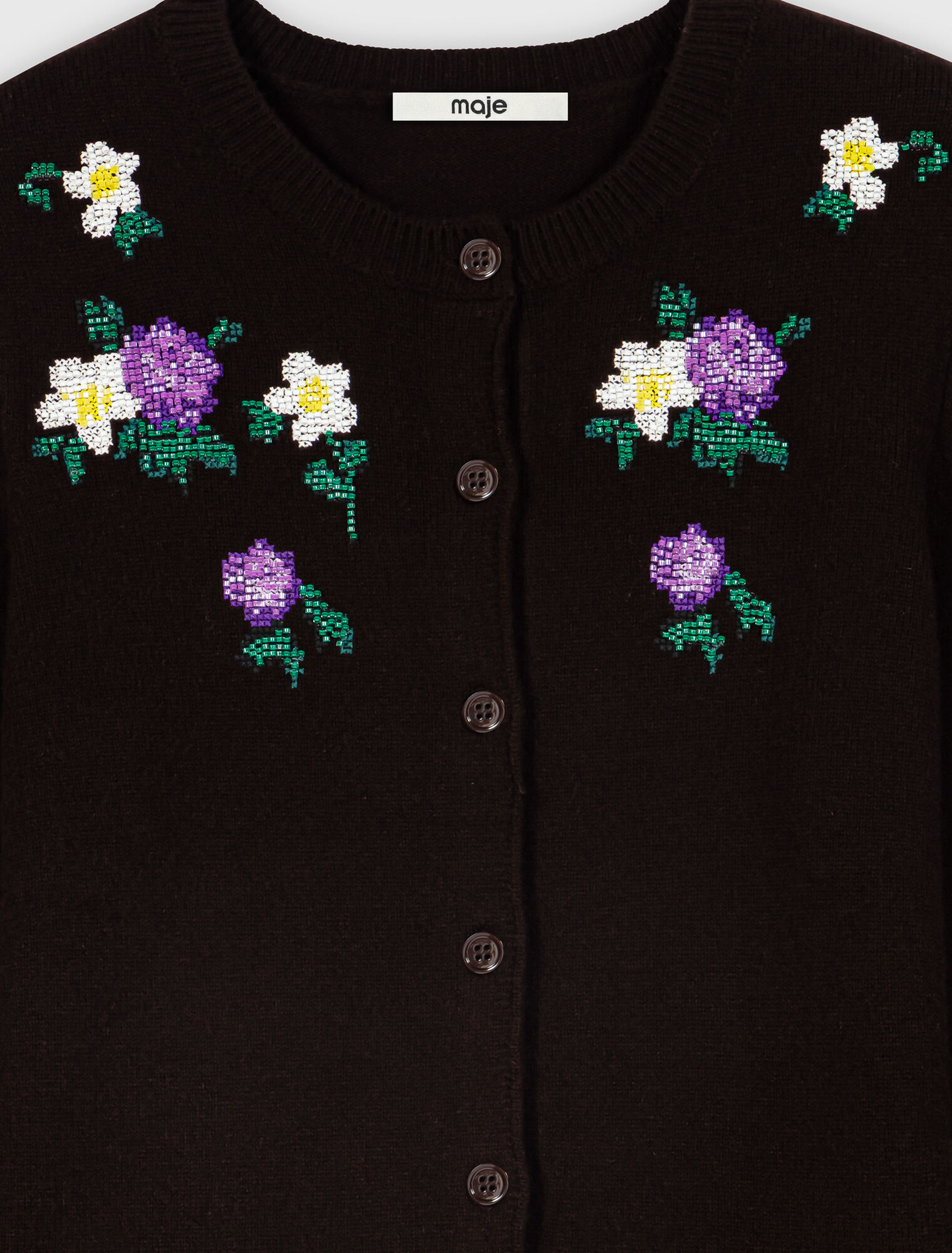 Cardigan with floral embroidery