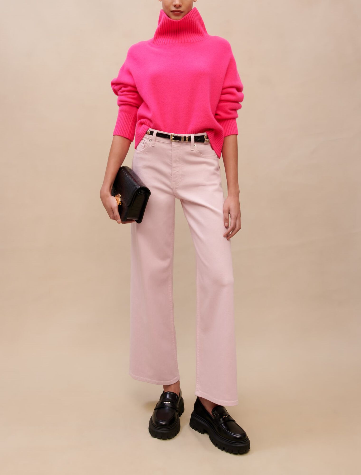 High neck cashmere sweater