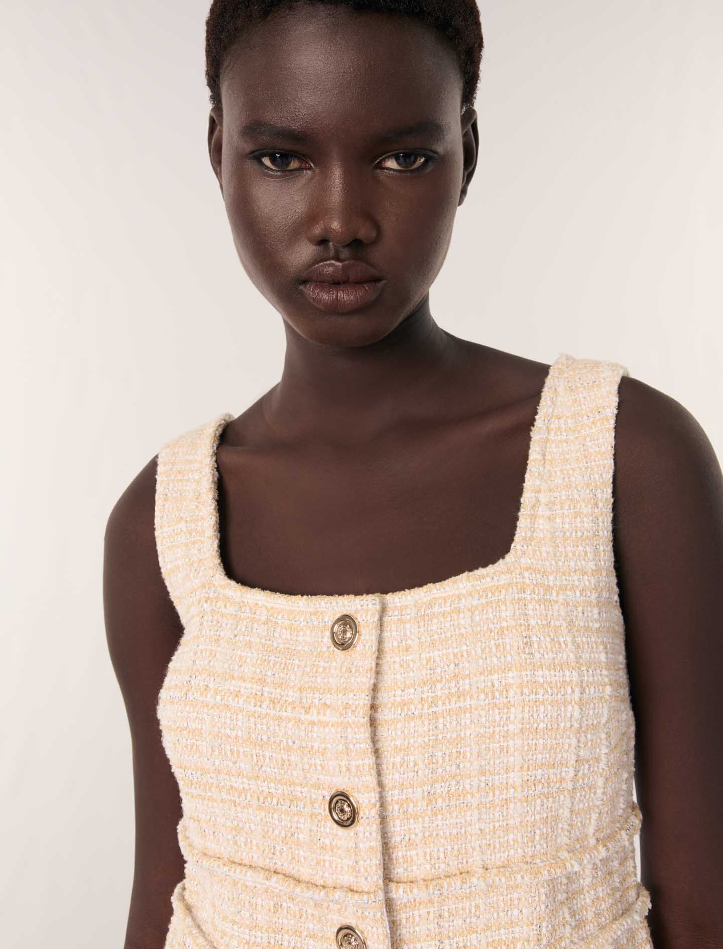 Mini tweed dress Natural For Women | Maje