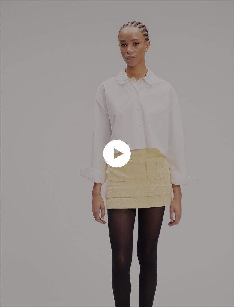 Tweed mini skirt Yellow / Orange For Women | Maje