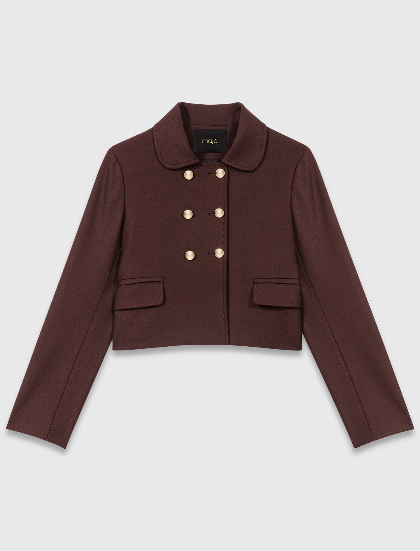 Short double-breasted jacket Brown For Women | Maje