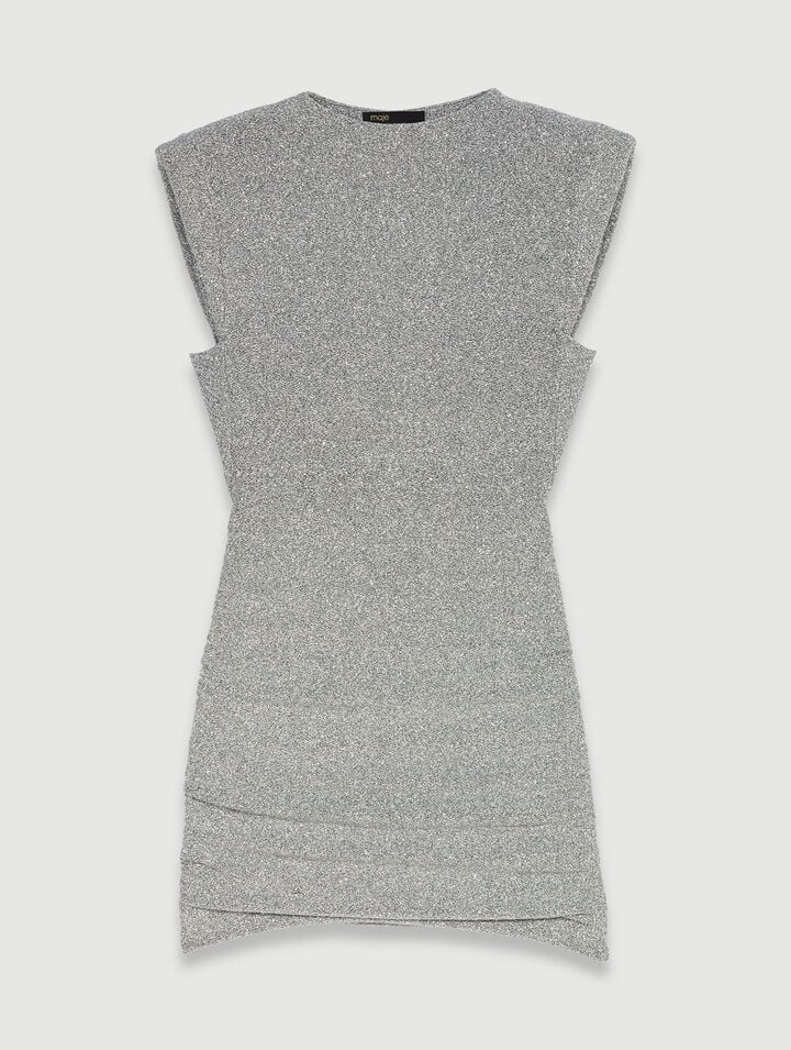 Shiny knit short dress