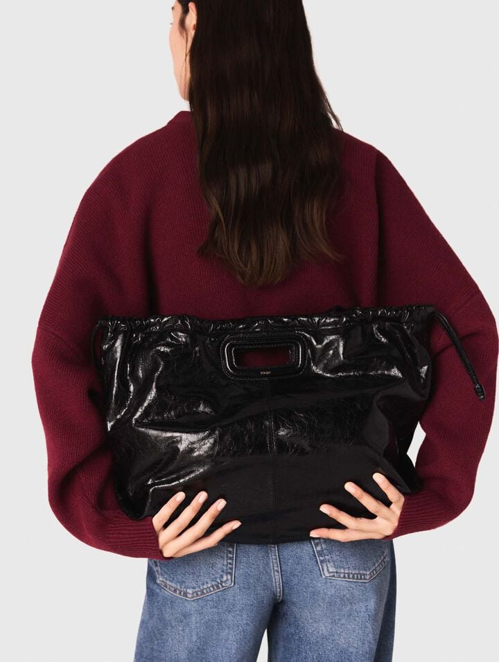 Crackled leather M Tote bag