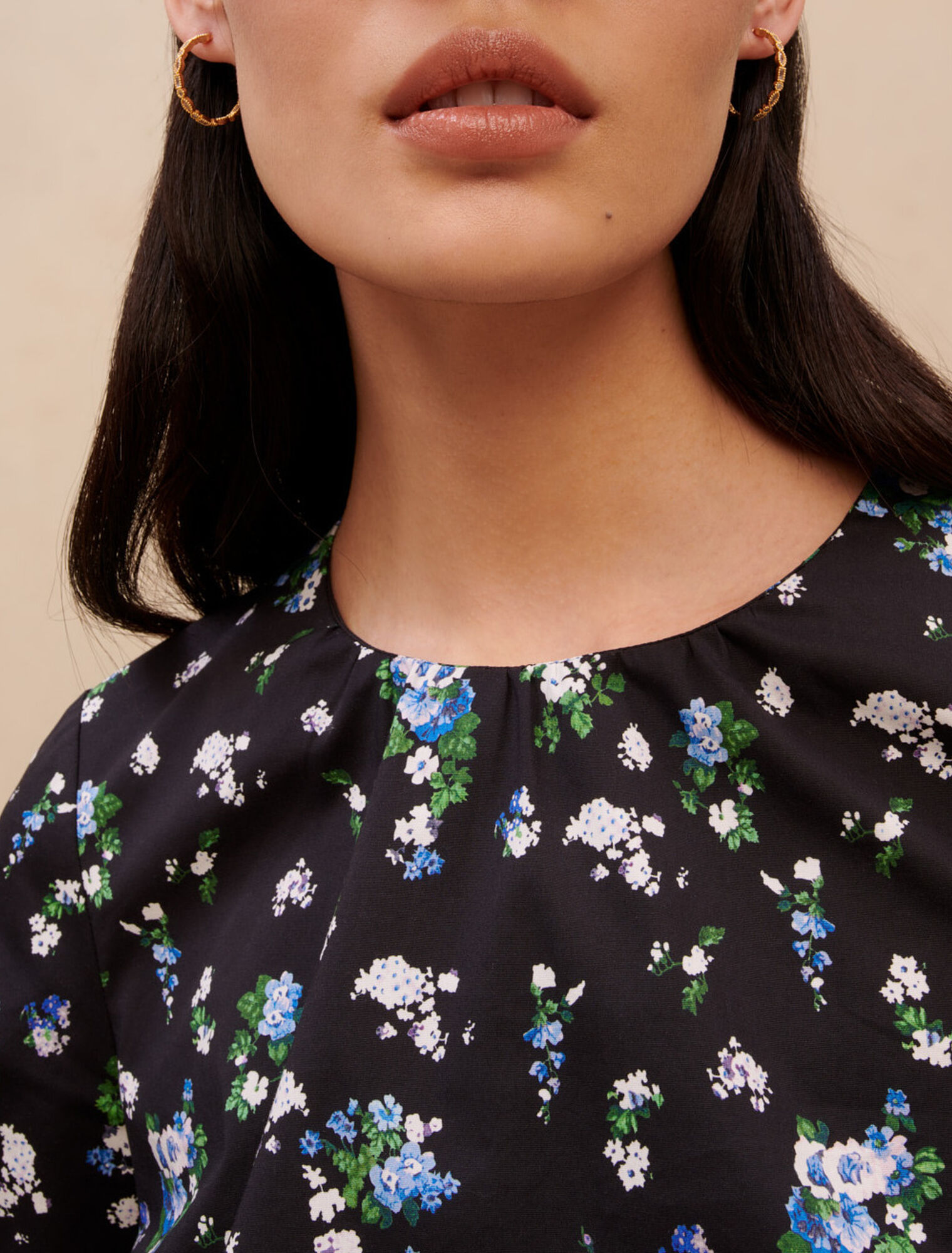 Floral top with tie
