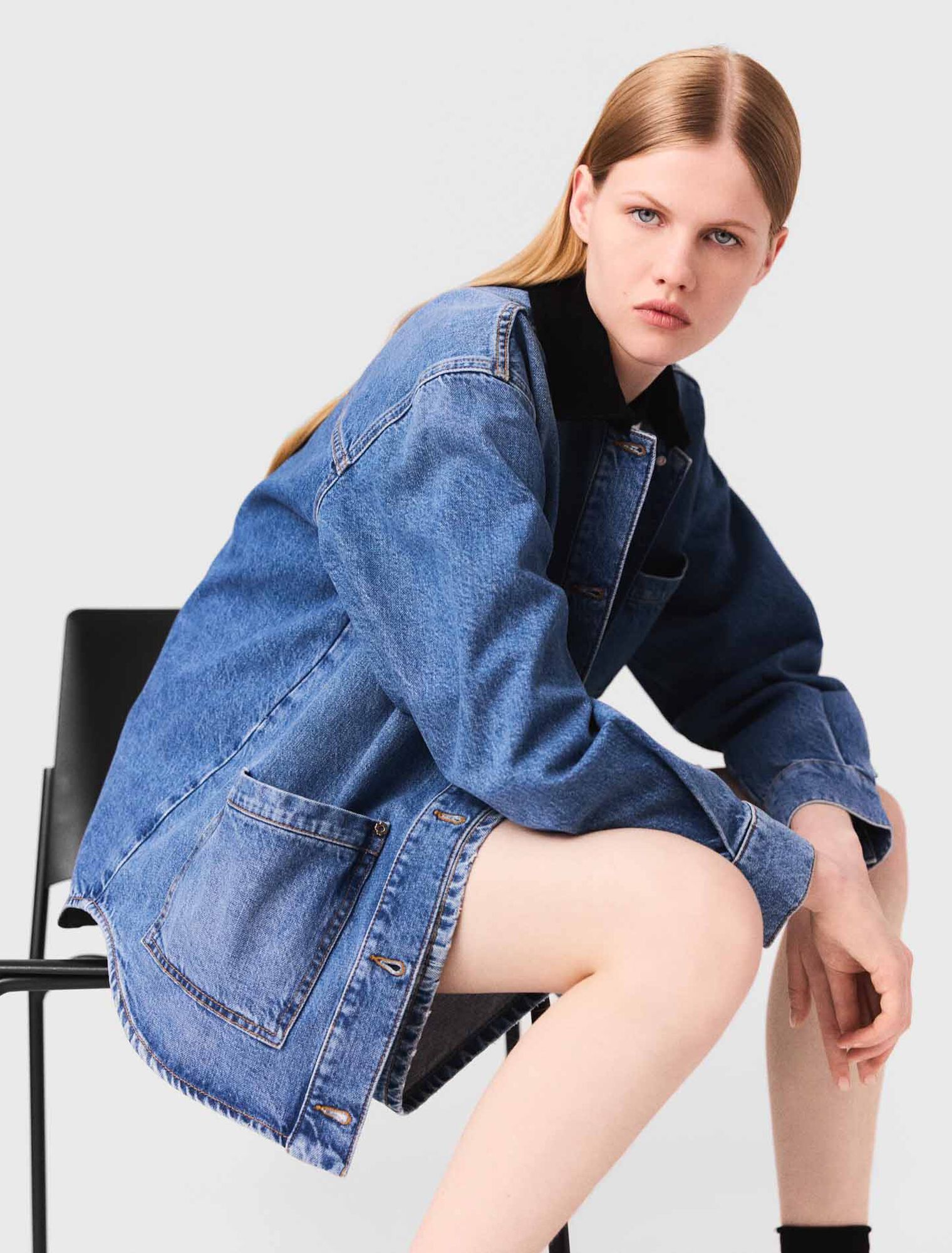 Faded denim jacket