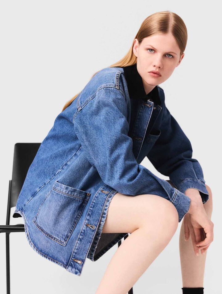 Faded denim jacket
