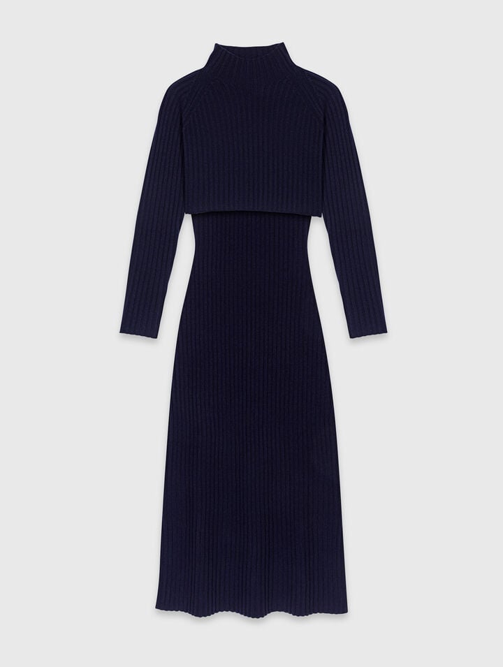 Knit dress with removable jumper