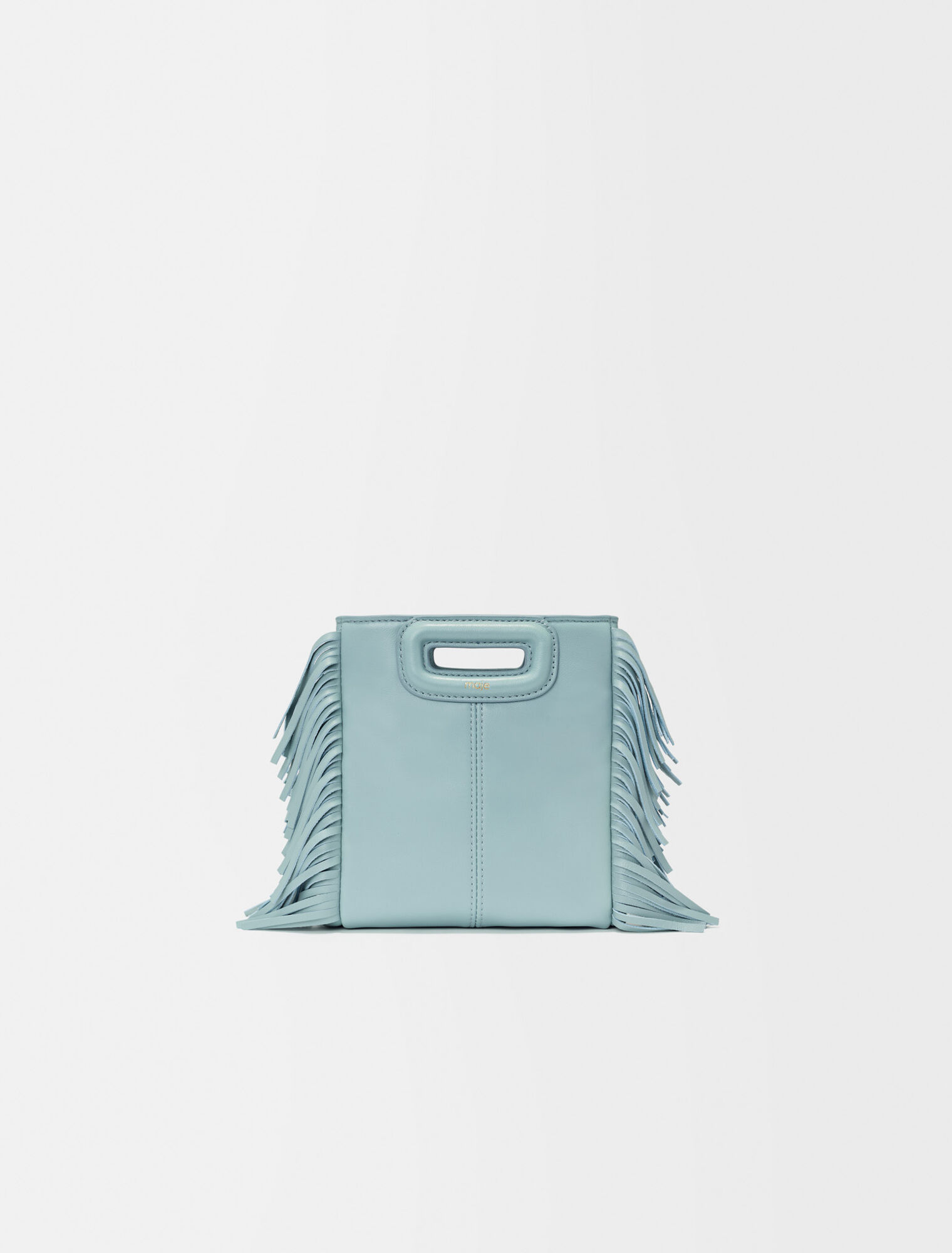 Leather mini M bag with chain