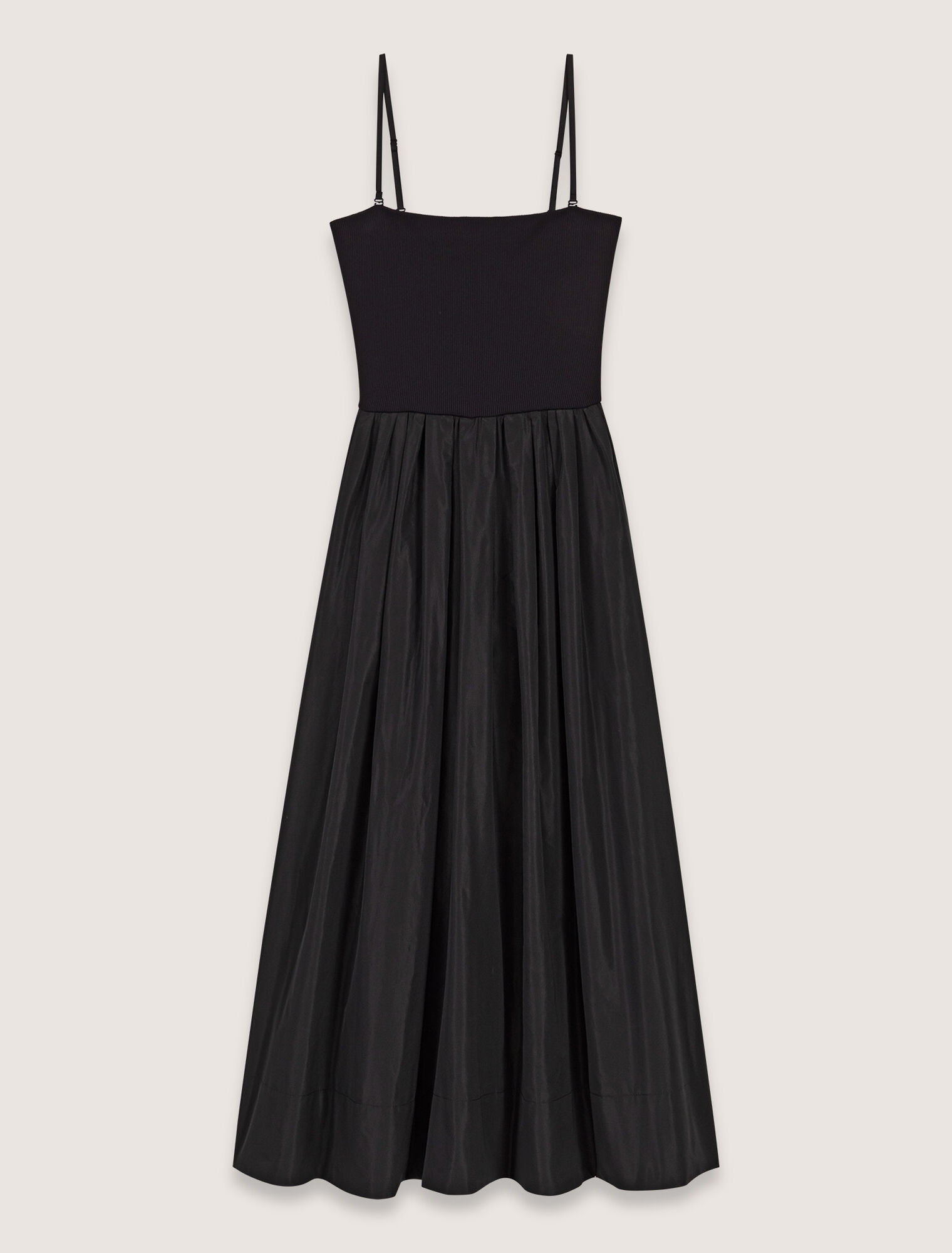 Strapless mesh and taffeta dress
