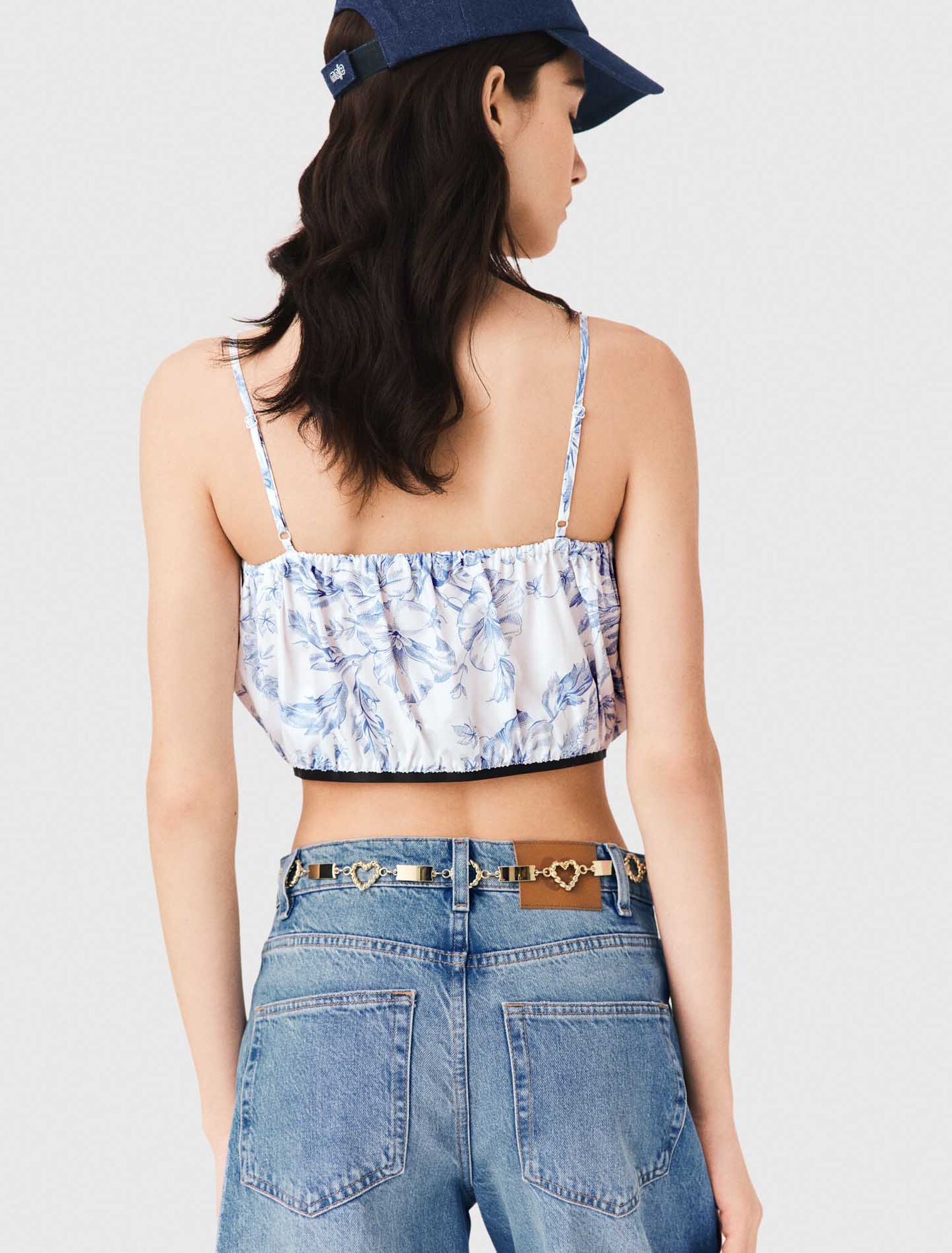 Patterned top with straps