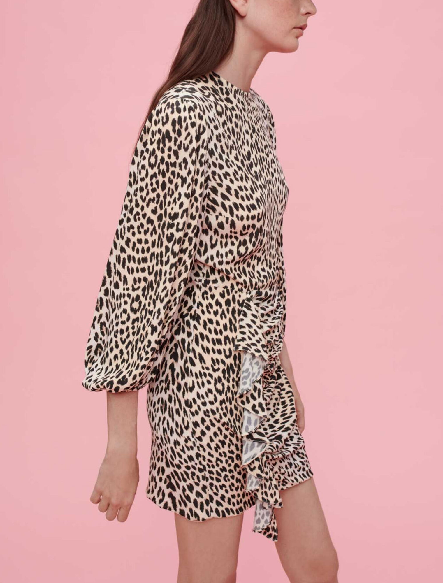 Leopard-print viscose dress