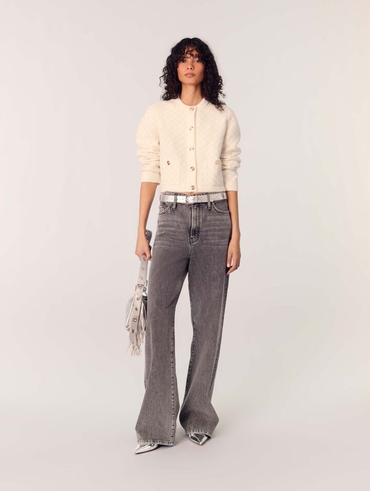 Short tweed-effect cardigan