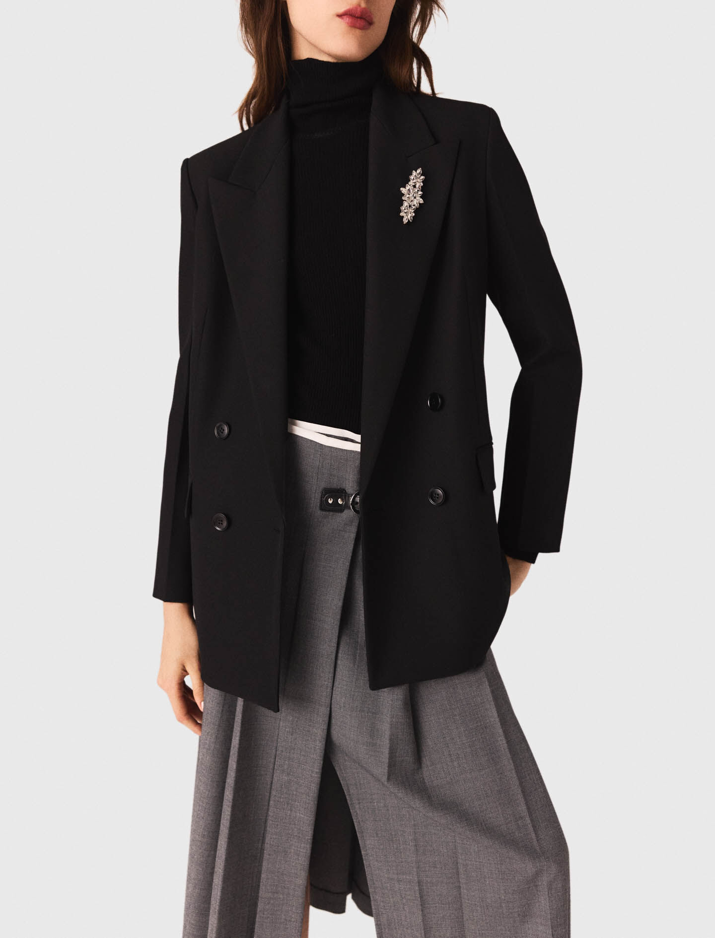 Mさま専用maje ブラック ダブルブレスト肉厚コート 36 美品 Mさま専用