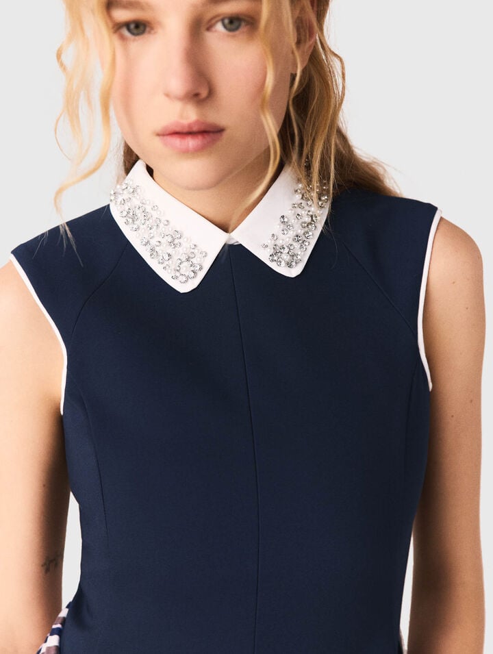 Flared dress with contrast trim