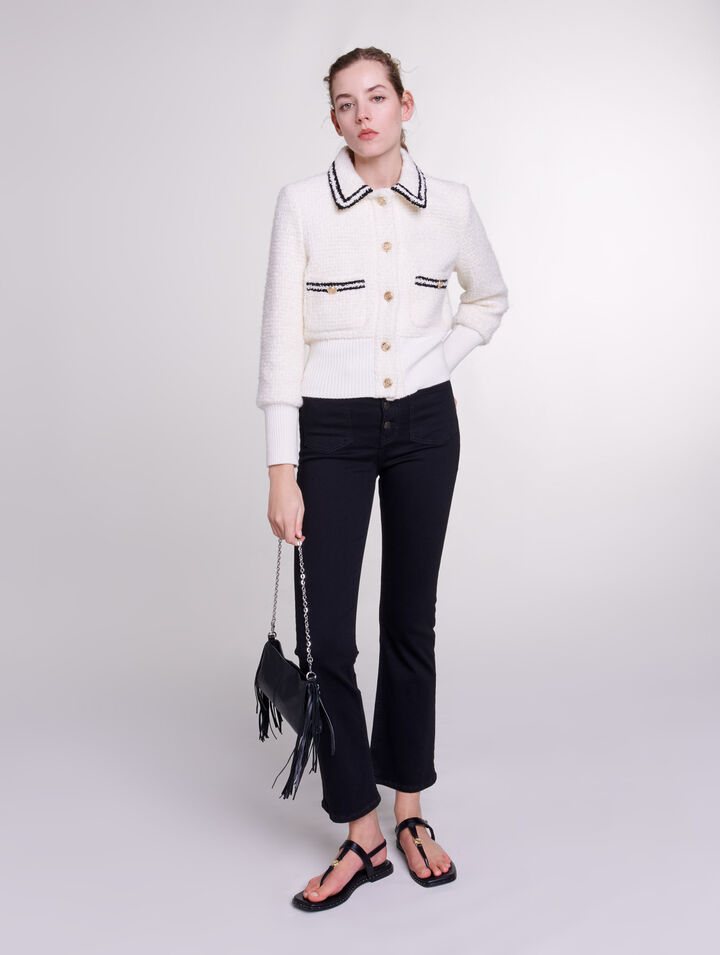 Contrasting tweed-style jacket