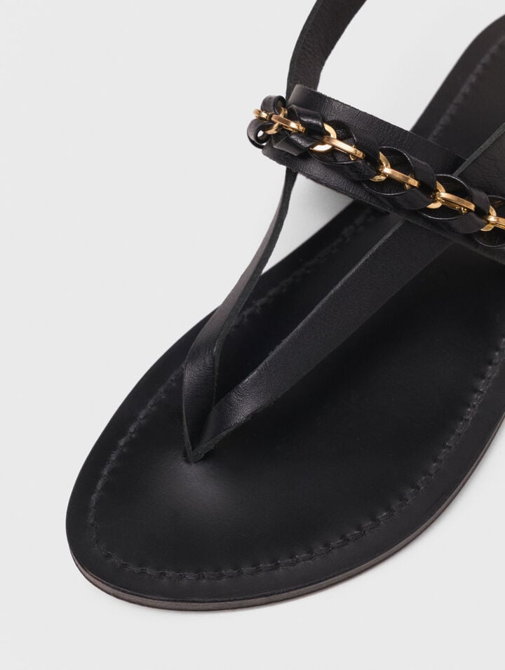 K.Jacques flat leather sandal