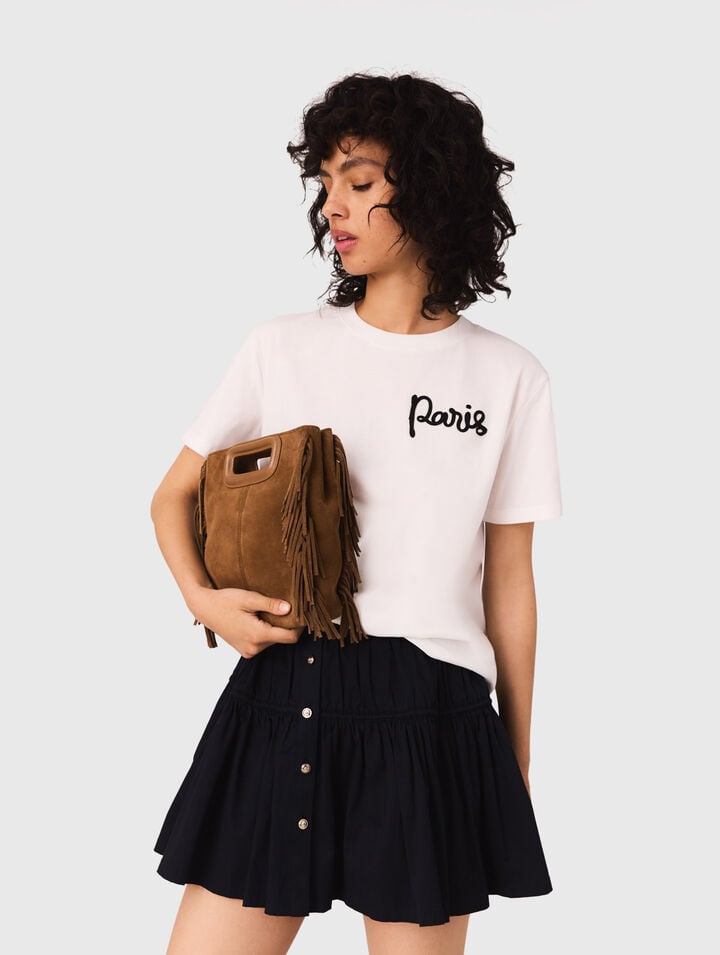 T-shirt with embroidered Paris logo