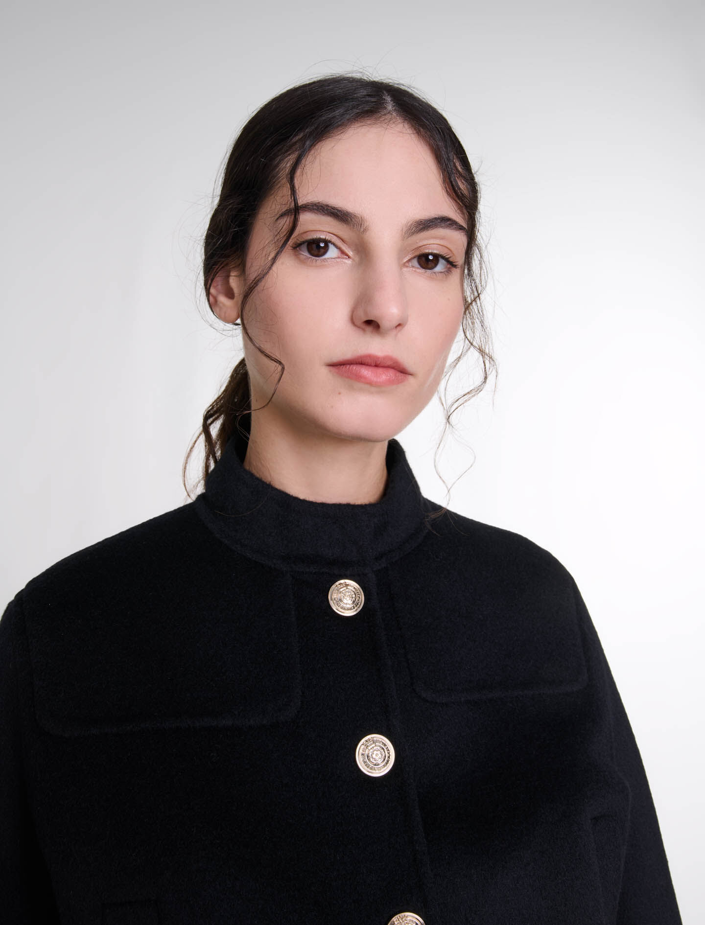 Wool jacket Black / Gray For Women | Maje