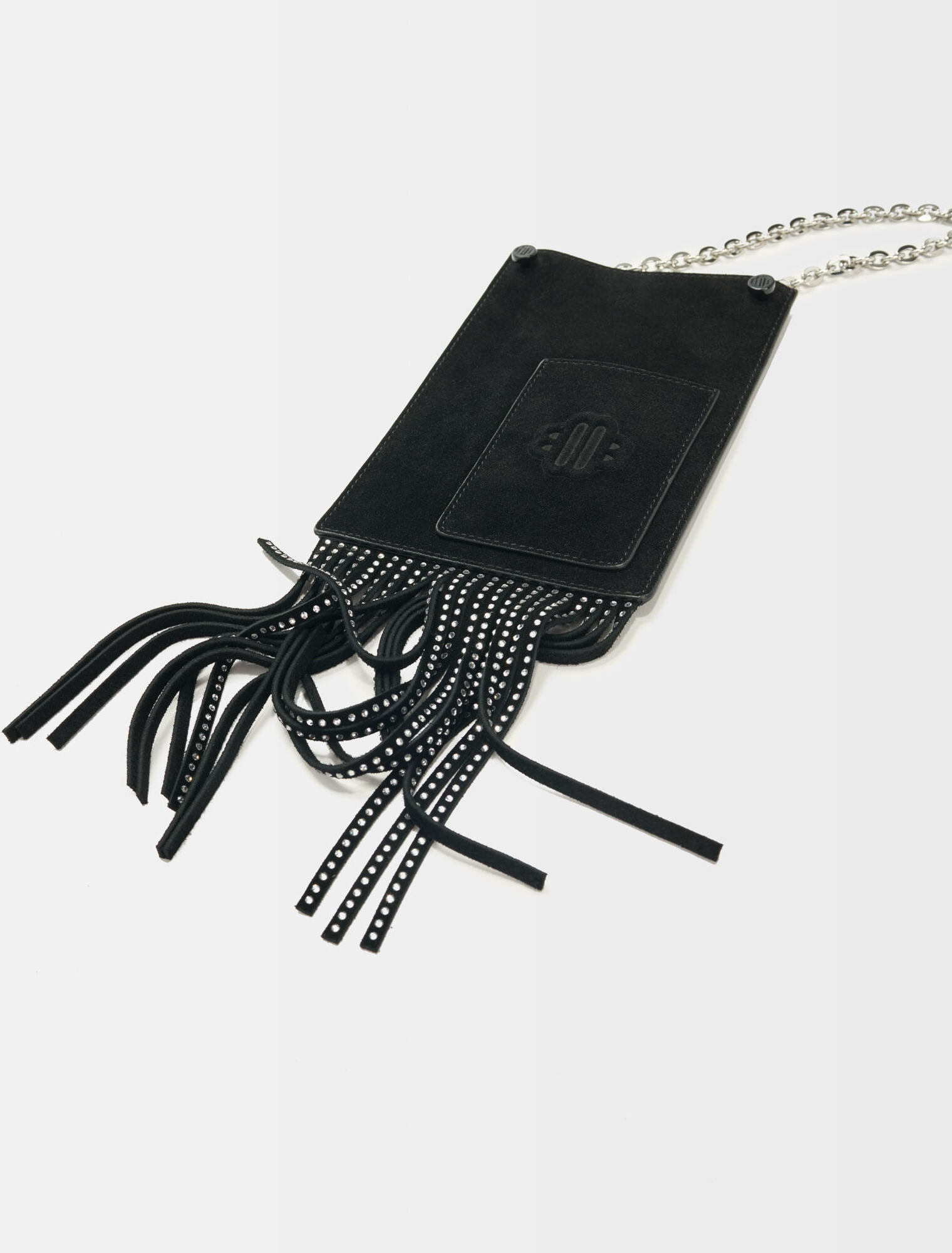 Leather fringe phone bag