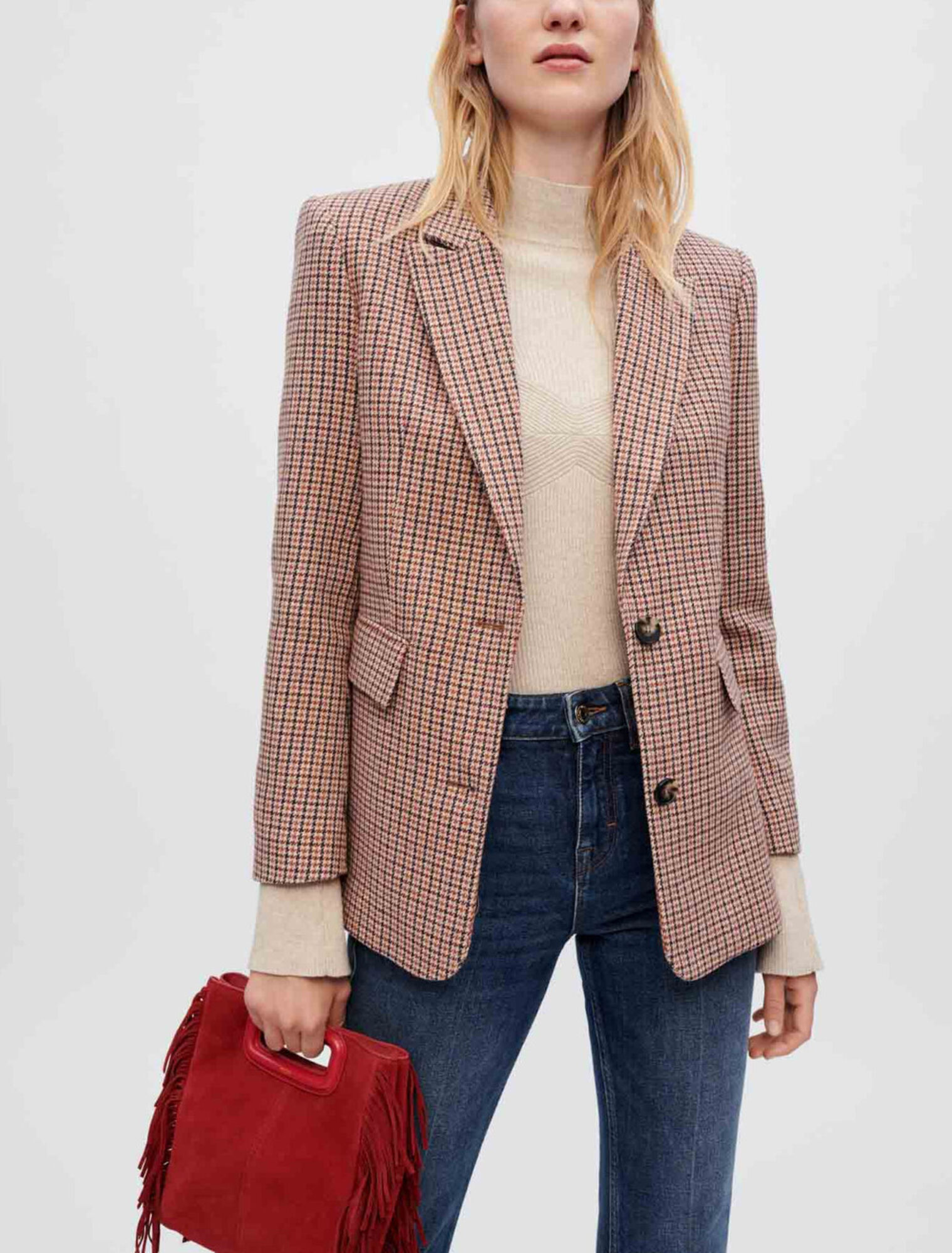 Houndstooth suit jacket