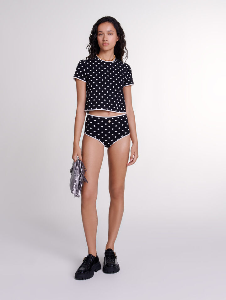 Patterned knit briefs 