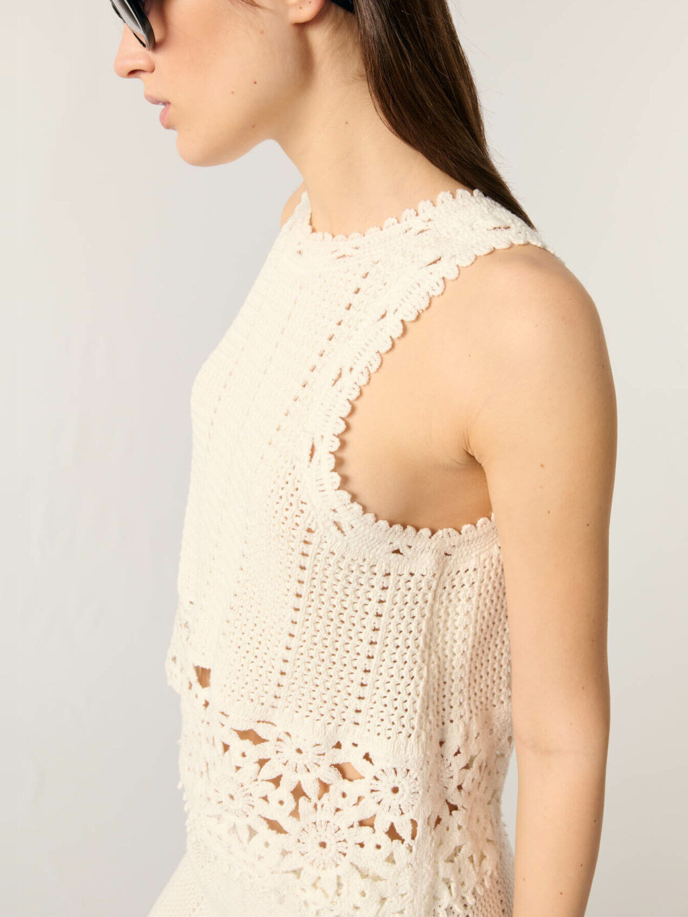 Crochet vest top White For Women | Maje